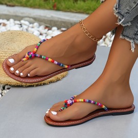 Women's Trendy Flip Flops, Casual Clip Toe Summer Shoes, Lightweight & Comfortable Beach Shoes