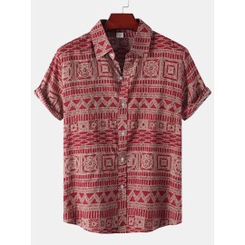 Men's Thin Comfy Casual Short Sleeve Hawaiian Shirt for Spring and Summer - Various Patterns, Holiday Tops for Outdoor Activities