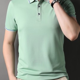 Men's Casual Lapel 1/4 Button Short Sleeve Golf Shirt for Men's Fitness - Breathable and Comfortable