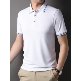 Men's Casual Lapel 1/4 Button Short Sleeve Golf Shirt for Men's Fitness - Breathable and Comfortable