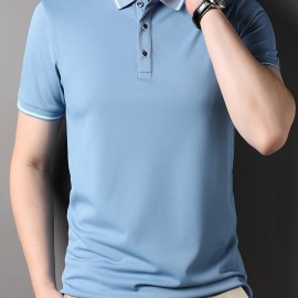 Men's Casual Lapel 1/4 Button Short Sleeve Golf Shirt for Men's Fitness - Breathable and Comfortable