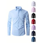 Men's Slim Fit Long Sleeve Button Up Shirt - Formal Business Wear for Spring and Fall - Great Gift for Men