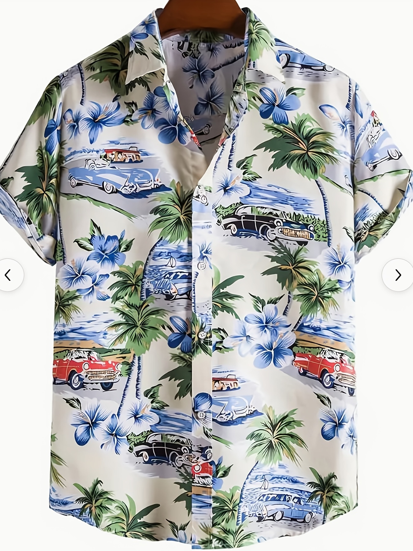 retro cat coconut tree print mens casual short sleeve hawaiian shirt mens shirt for summer vacation resort tops for men gift for men details 0