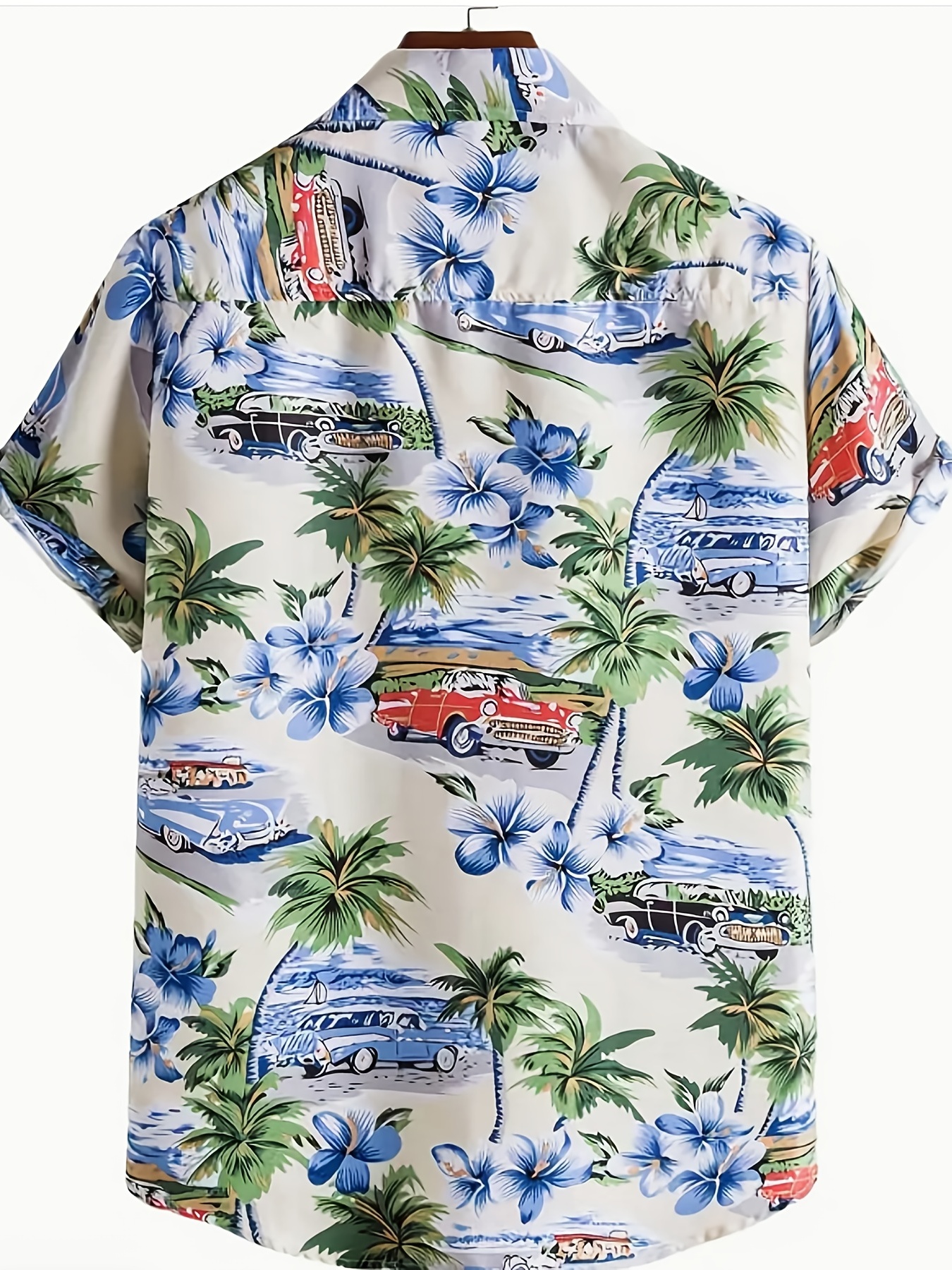 retro cat coconut tree print mens casual short sleeve hawaiian shirt mens shirt for summer vacation resort tops for men gift for men details 1