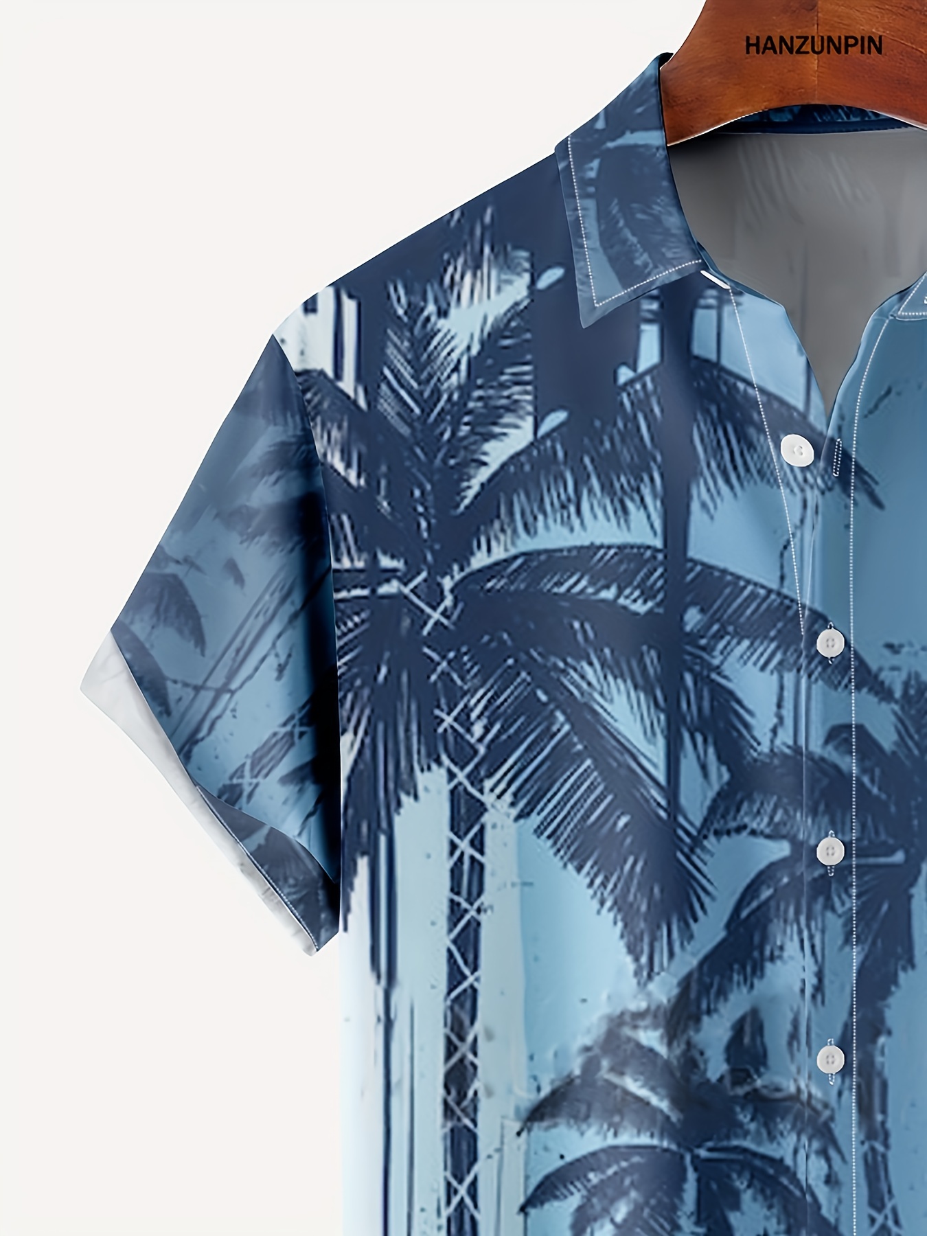 mens coconut tree print hawaiian shirt best sellers details 3