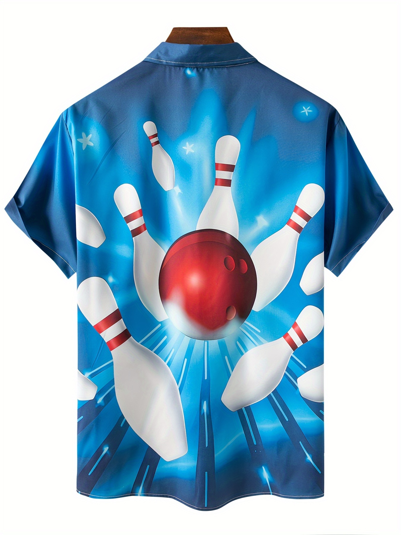 bowling 3d graphic print mens stylish short sleeve lapel shirt summer outdoor gift for men details 1