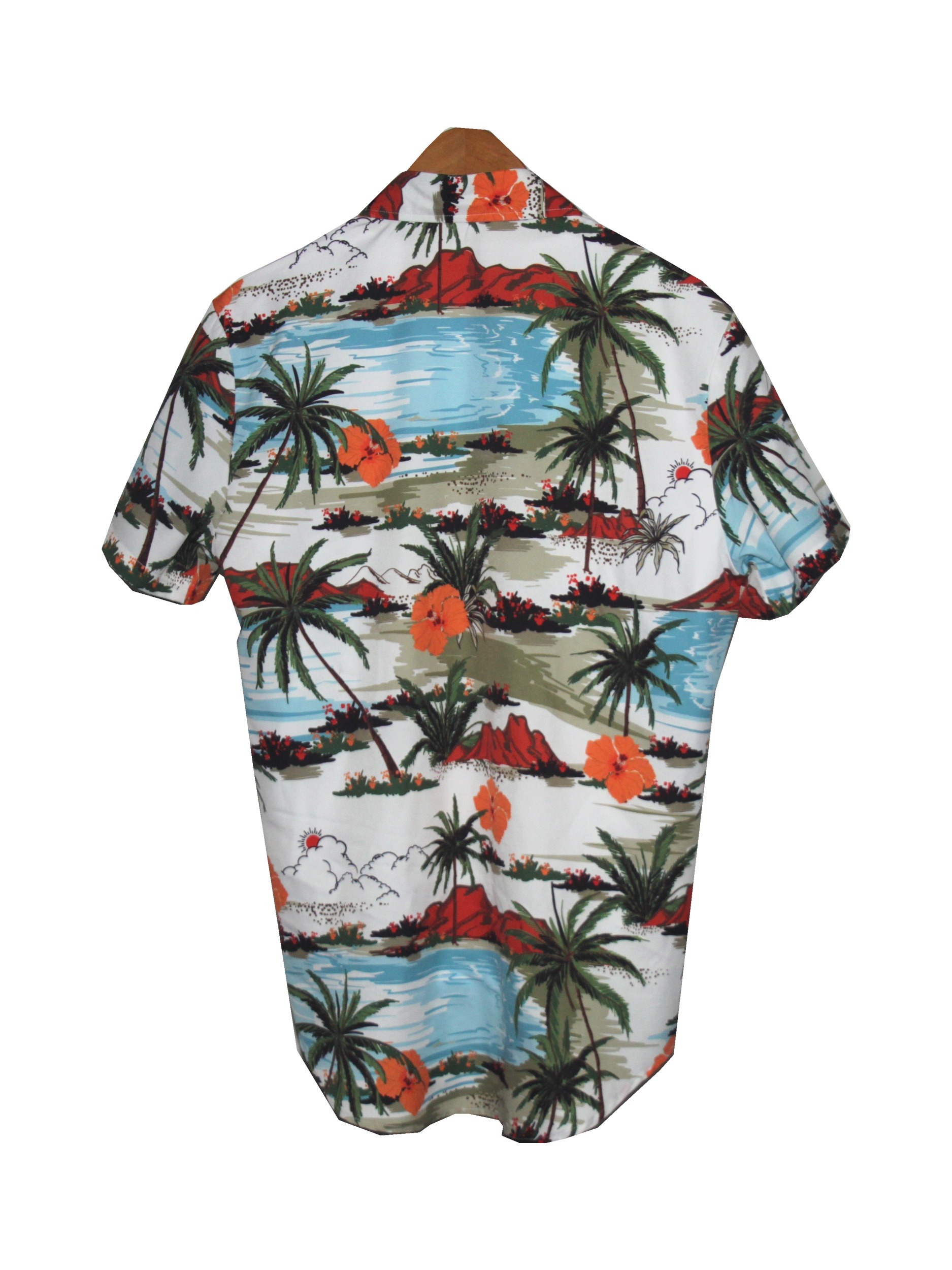 mens beach scenery button up short sleeve hawaiian shirt for summer vacation resort mens shirt details 4